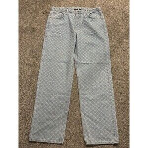 Daily Paper Sand Blue Amba Monogram Relaxed Jeans Mens Size L